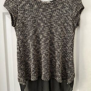 Papaya Black and White Knit Blouse